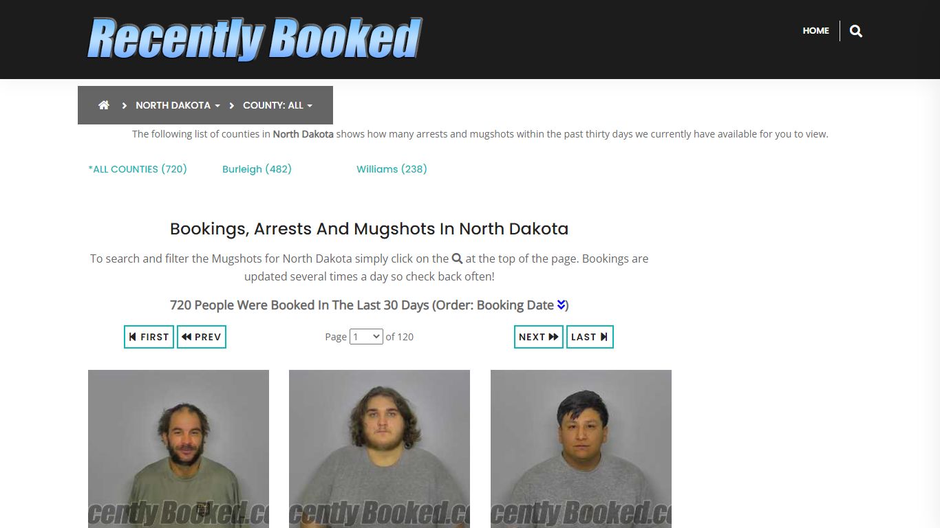 Recent bookings, Arrests, Mugshots in North Dakota - Recently Booked